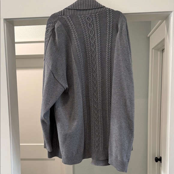 Chic Gray Open Front Cardigan - Picture 5 of 5